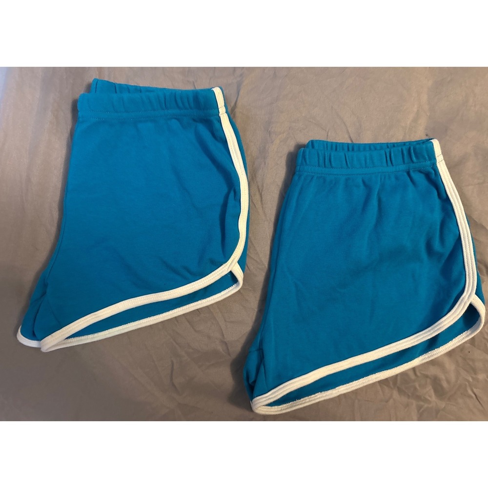 American Apparel Blue‎ & White Trim Cotton Classic Girl Shorts x2, Medium
